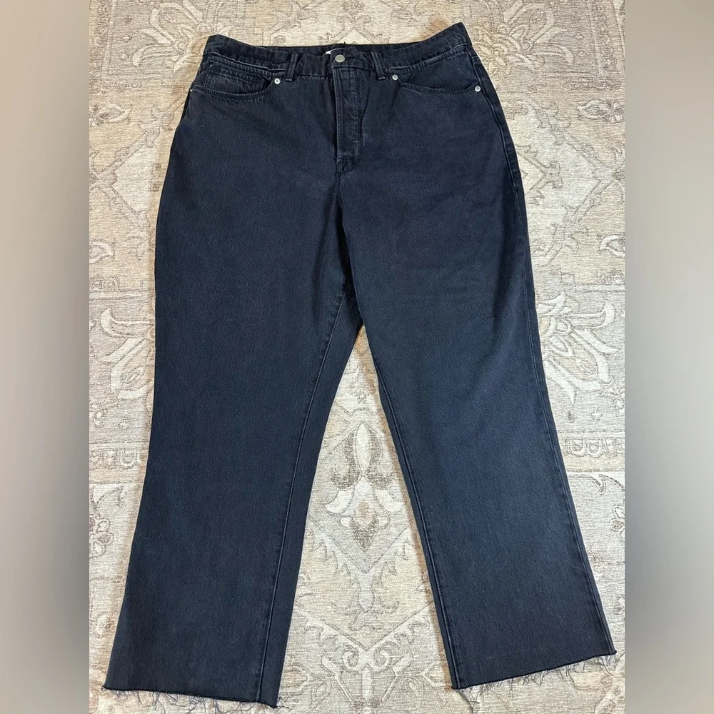 Good American Good Boy Black Jeans With Slit Waistband - Picture 5 of 12